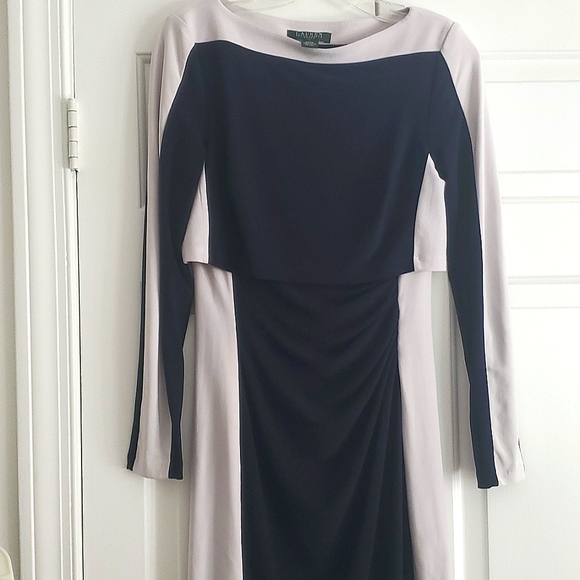 Ralph Lauren color block navy and white dress - Picture 3 of 4